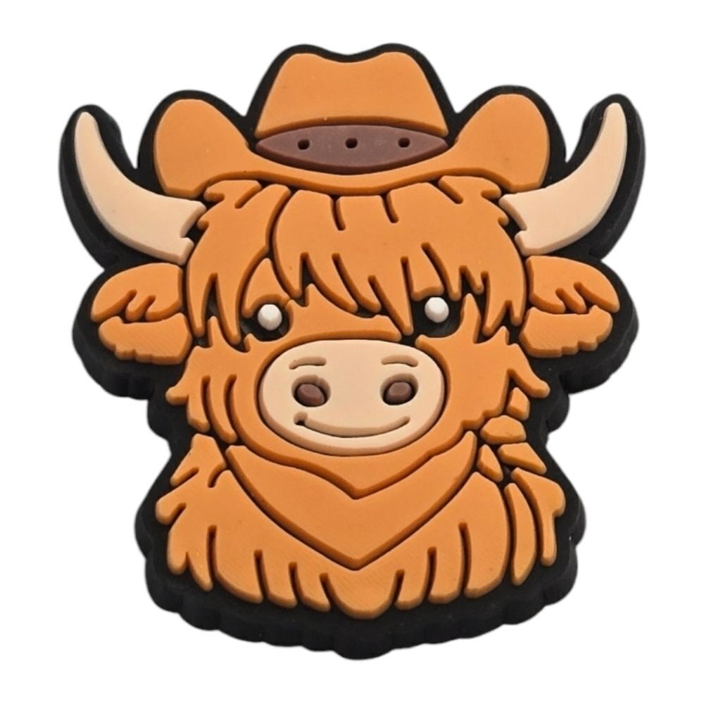 6/$20 Highland Cow 🌟 Croc Charms Rubber Shoe Jewelry Scottish Coos Cattle Cute
